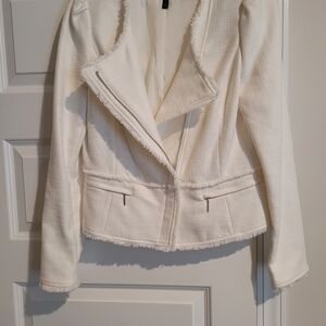 White House Black Market Off-White Textured Blazer
